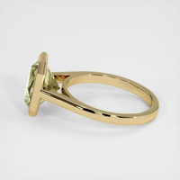 3.80 Ct. Yellowish Green Sapphire Ring, 14K Yellow Gold 4