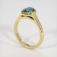 1.51 Ct. Greenish Blue Sapphire Ring, 14K Yellow Gold 2