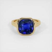 6.02 Ct. Blue Sapphire Ring, 18K Yellow Gold 1