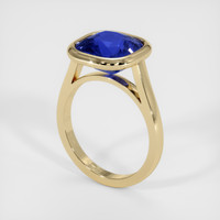 6.02 Ct. Blue Sapphire Ring, 18K Yellow Gold 2