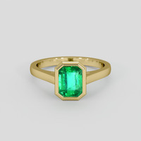 1.92 Ct. Emerald Ring, 18K Yellow Gold 1