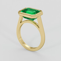 5.55 Ct. Emerald Ring, 18K Yellow Gold 2