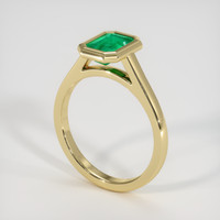 0.93 Ct. Emerald Ring, 18K Yellow Gold 2