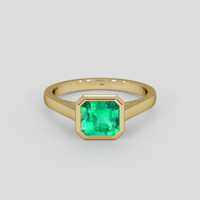 1.96 Ct. Emerald Ring, 18K Yellow Gold 1