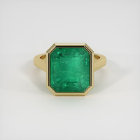 6.93 Ct. Emerald Ring, 18K Yellow Gold 1