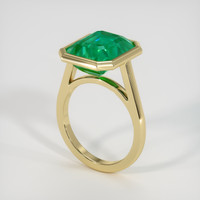 6.93 Ct. Emerald Ring, 18K Yellow Gold 2