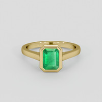 1.33 Ct. Emerald Ring, 18K Yellow Gold 1