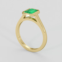 1.33 Ct. Emerald Ring, 18K Yellow Gold 2