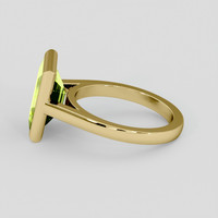 3.20 Ct. Green (Lime Green) Peridot Ring, 18K Yellow Gold 4