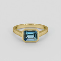 1.60 Ct. Greenish Blue Sapphire Ring, 18K Yellow Gold 1