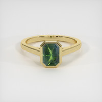 1.85 Ct. Yellowish Green Sapphire Ring, 18K Yellow Gold 1