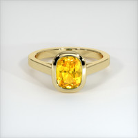 1.29 Ct. Yellowish Orange Sapphire Ring, 18K Yellow Gold 1