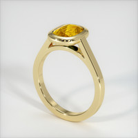 1.29 Ct. Yellowish Orange Sapphire Ring, 18K Yellow Gold 2
