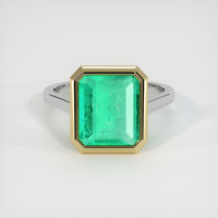 5.59 Ct. Emerald Ring, 18K Yellow & White 1
