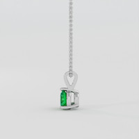 0.34 Ct. Emerald Pendant, Silver 3