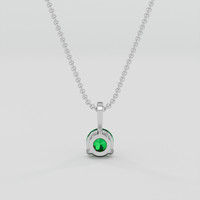0.34 Ct. Emerald Pendant, Silver 4