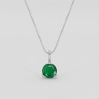 1.27 Ct. Emerald Pendant, Silver 1