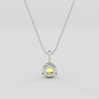 1.21 Ct. Yellow Sapphire Pendant, 10K White Gold 4