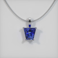 2.06 Ct. Blue Sapphire Pendant, 14K White Gold 1