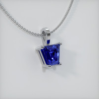 2.06 Ct. Blue Sapphire Pendant, 14K White Gold 2