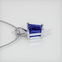 2.06 Ct. Blue Sapphire Pendant, 14K White Gold 3
