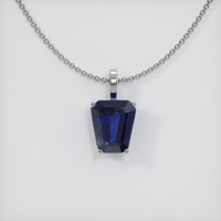3.43 Ct. Blue Sapphire Pendant, 14K White Gold 1