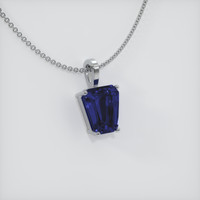 3.43 Ct. Blue Sapphire Pendant, 14K White Gold 2