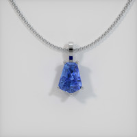 2.54 Ct. Blue Sapphire Pendant, 14K White Gold 1