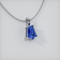 2.54 Ct. Blue Sapphire Pendant, 14K White Gold 2