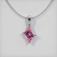 0.42 Ct. Pink Sapphire Pendant, 14K White Gold 1