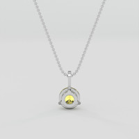 1.39 Ct. Yellow Sapphire Pendant, 14K White Gold 4