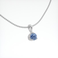 0.54 Ct. Blue Sapphire Pendant, 14K White Gold 2