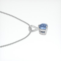 0.54 Ct. Blue Sapphire Pendant, 14K White Gold 3