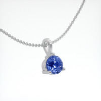 1.04 Ct. Blue Sapphire Pendant, 14K White Gold 2