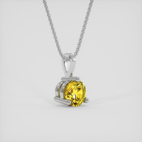 1.14 Ct. Yellow Sapphire Pendant, 14K White Gold 2