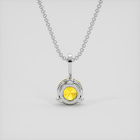 1.14 Ct. Yellow Sapphire Pendant, 14K White Gold 4