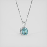 1.64 Ct. Greenish Blue Sapphire Pendant, 14K White Gold 2