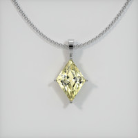 3.20 Ct. Yellowish Green Sapphire Pendant, 14K White Gold 1