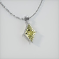 3.20 Ct. Yellowish Green Sapphire Pendant, 14K White Gold 2