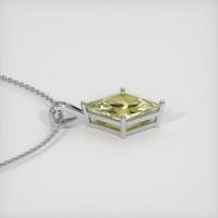 3.20 Ct. Yellowish Green Sapphire Pendant, 14K White Gold 3