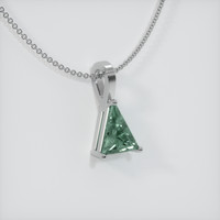 0.93 Ct. Bluish Green Sapphire Pendant, 14K White Gold 2