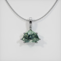 1.20 Ct. Green Sapphire Pendant, 14K White Gold 1