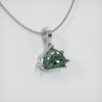 1.20 Ct. Green Sapphire Pendant, 14K White Gold 2