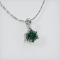 2.44 Ct. Bluish Green Sapphire Pendant, 14K White Gold 2