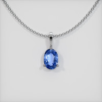 0.59 Ct. Blue Sapphire Pendant, 18K White Gold 1