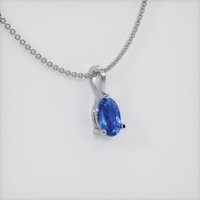 0.59 Ct. Blue Sapphire Pendant, 18K White Gold 2