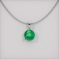 1.37 Ct. Emerald Pendant, 18K White Gold 1