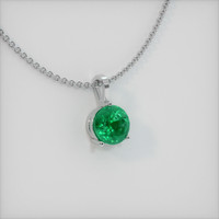 1.37 Ct. Emerald Pendant, 18K White Gold 2