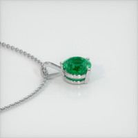 1.37 Ct. Emerald Pendant, 18K White Gold 3