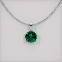 1.45 Ct. Emerald Pendant, 18K White Gold 1